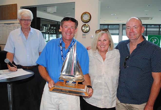 RBYC Commodore Alan Woodward presents the JA Linacre Trophy to Charles Weatherly and the crew of Scorpion - Victorian Jubilee Championships 2014 © David Staley - copyright